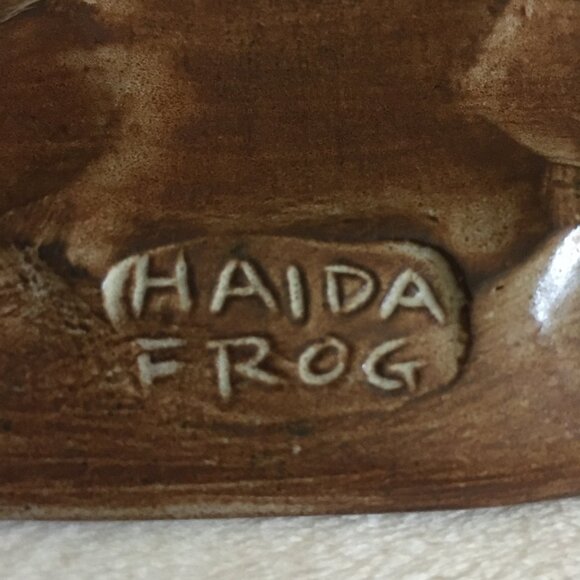 Vintage 70s Canadian Artist Ruth Meechan Handmade Haida Frog Trinket Dish - Picture 7 of 11